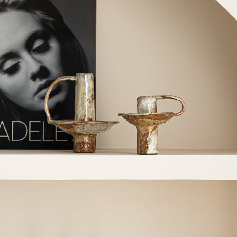 Handcrafted Earthy Aesthetic Ceramic Candle Holder
