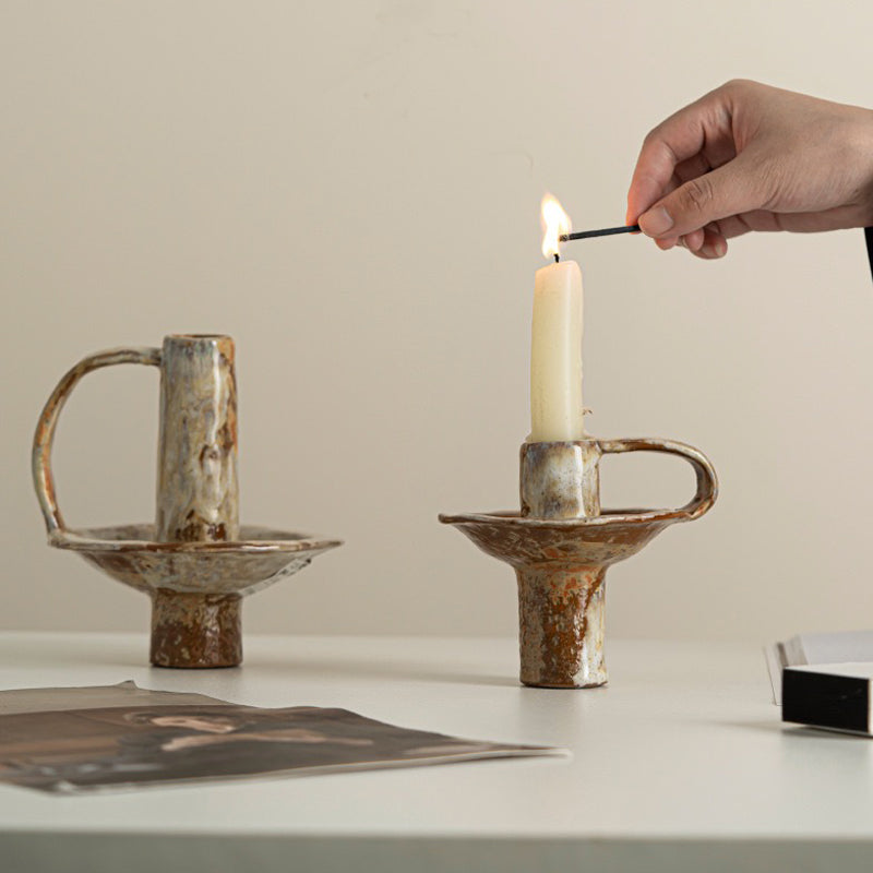 Handcrafted Earthy Aesthetic Ceramic Candle Holder
