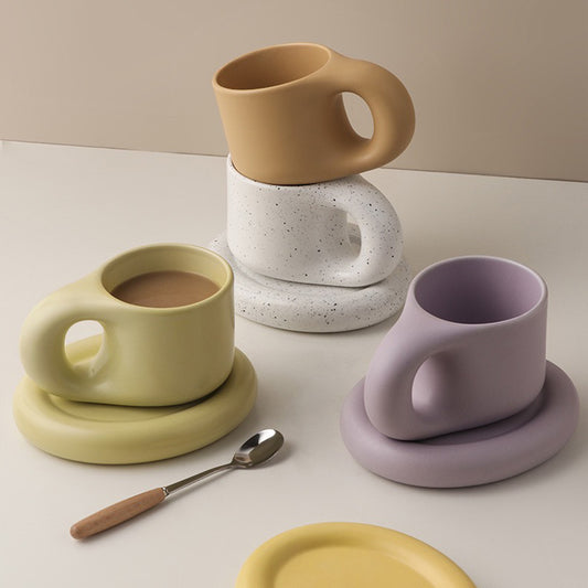 Hug Mug and Tray Set|10oz Ceramic Mug in Six Cheerful Colors