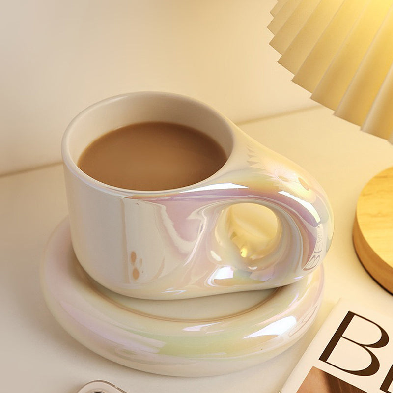 Hug Mug and Tray Set|10oz Ceramic Mug in Six Cheerful Colors
