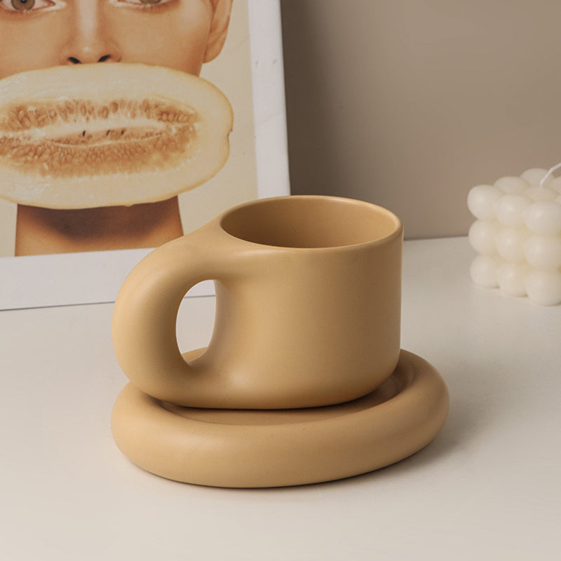 Hug Mug and Tray Set|10oz Ceramic Mug in Six Cheerful Colors