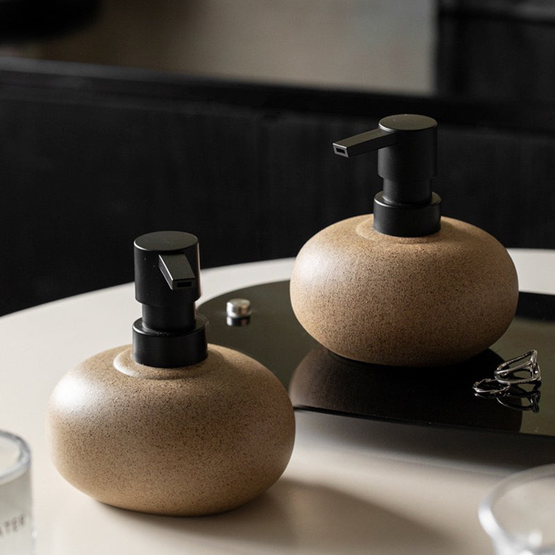 Wabi-Sabi Stoneware Soap and Lotion Dispenser Bottle