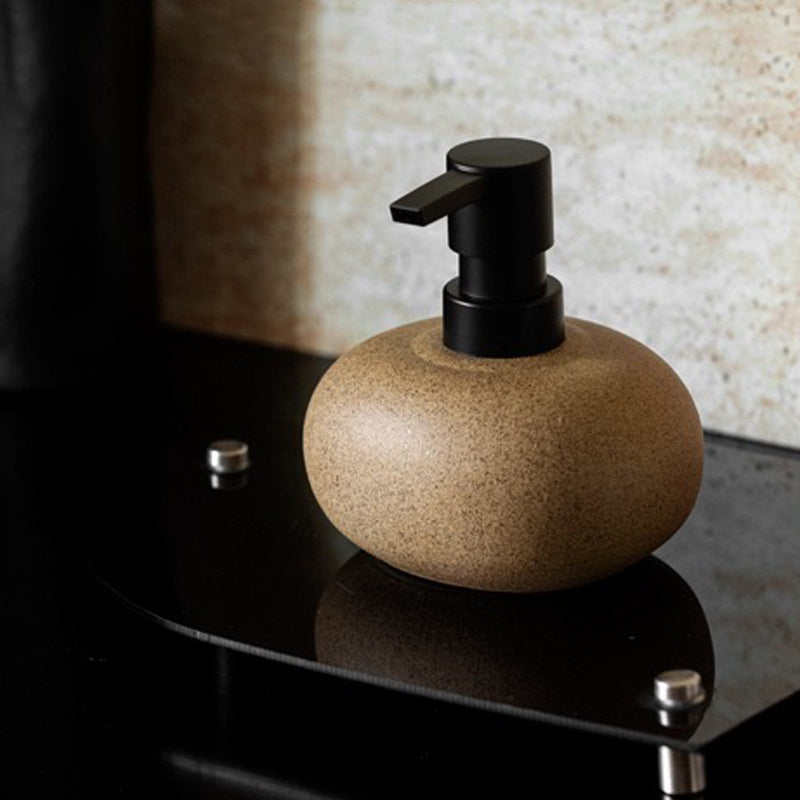 Wabi-Sabi Stoneware Soap and Lotion Dispenser Bottle