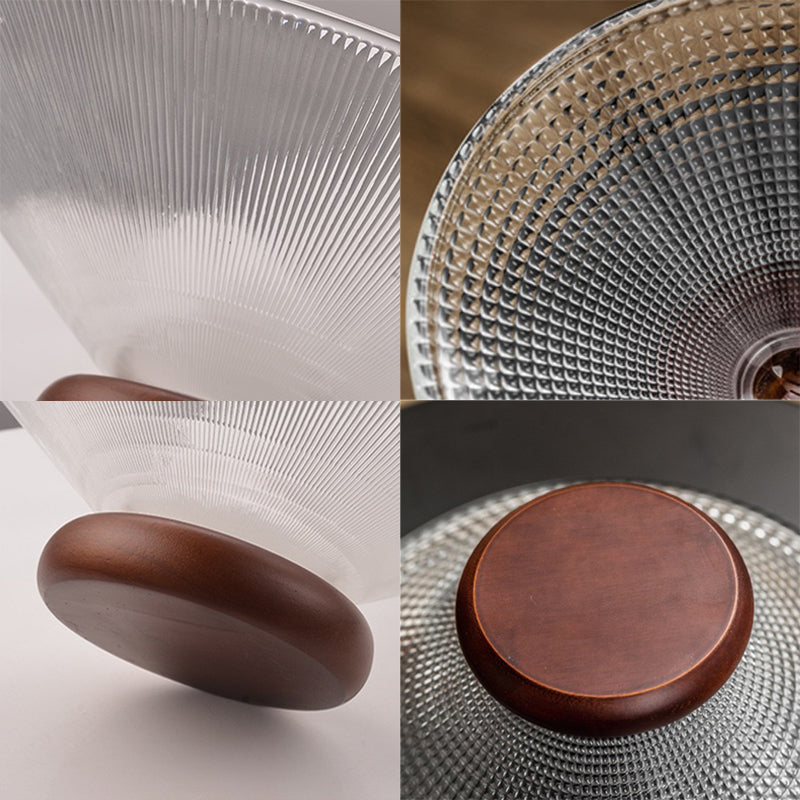 Classic Glass Platter with Wooden Base