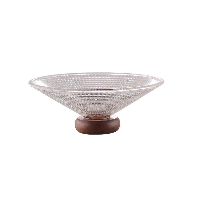 Classic Glass Platter with Wooden Base