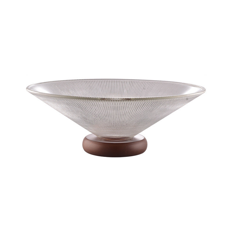Classic Glass Platter with Wooden Base