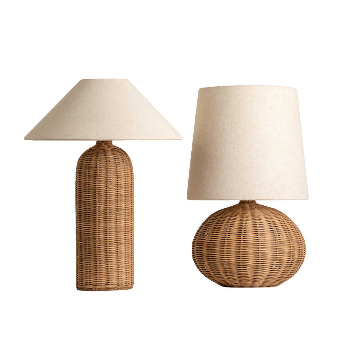 Handwoven Wabi-Sabi Rattan Table Lamp