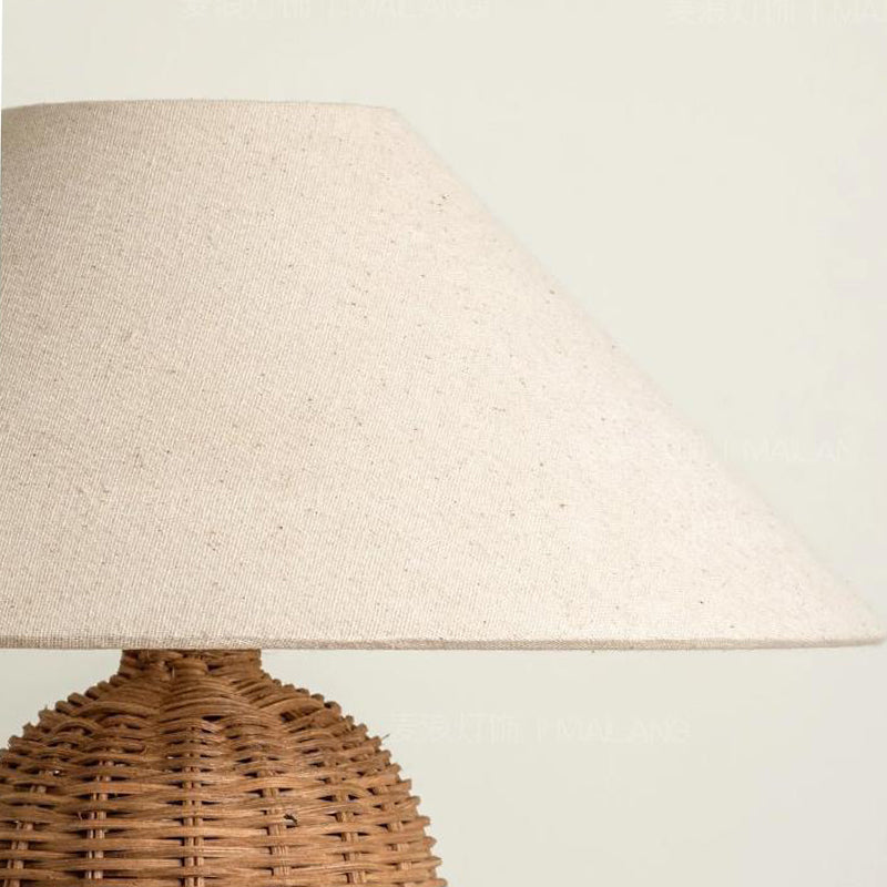 Handwoven Wabi-Sabi Rattan Table Lamp