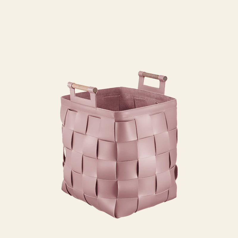 Wide Weave Leather Laundry Basket with Handles |Stylish Laundry Hamper