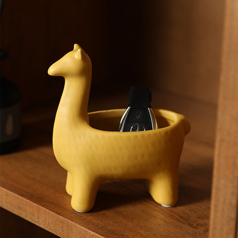 Llama Key Holder Tray - Ceramic Catchall for Keys, Jewelry, and Desk Decor